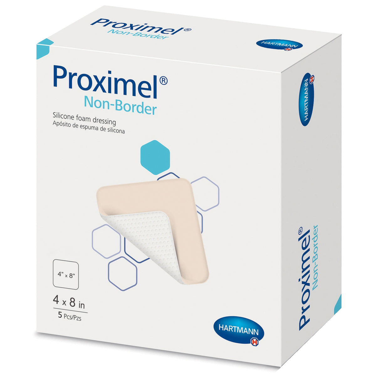 Hartmann Proximel Non-Border Foam Dressing, Waterproof, Silicone Face, Sterile — 6" x 6"