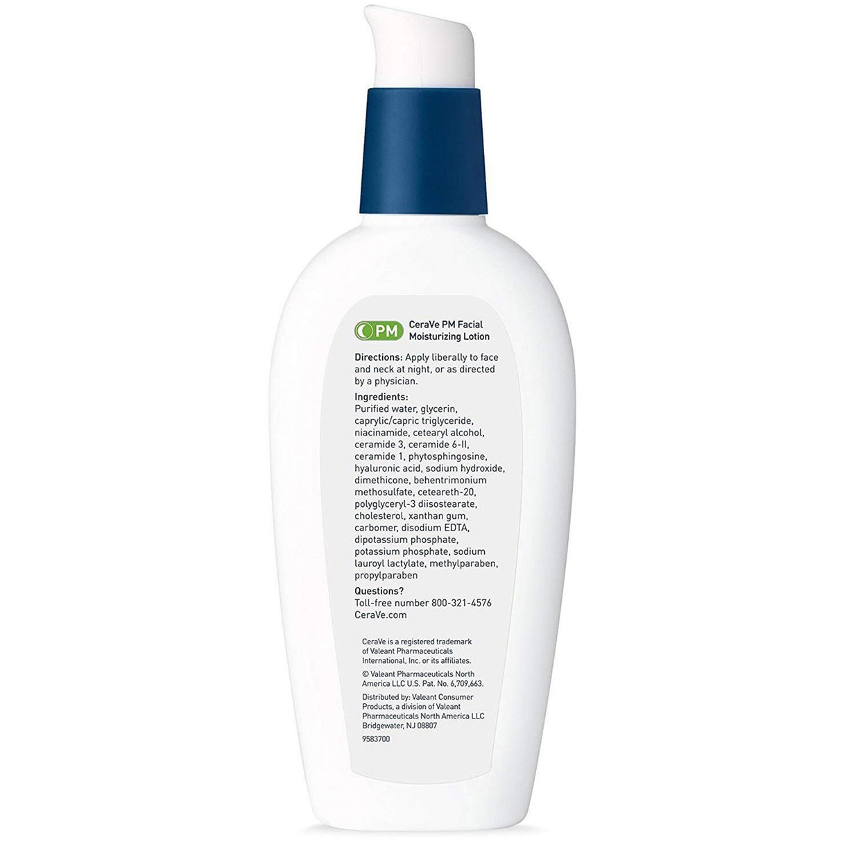 CeraVe Facial Moisturizing Lotion PM, Ultra Lightweight, 3-ounce Pump Bottle - 60600053745-Single - LL Medico