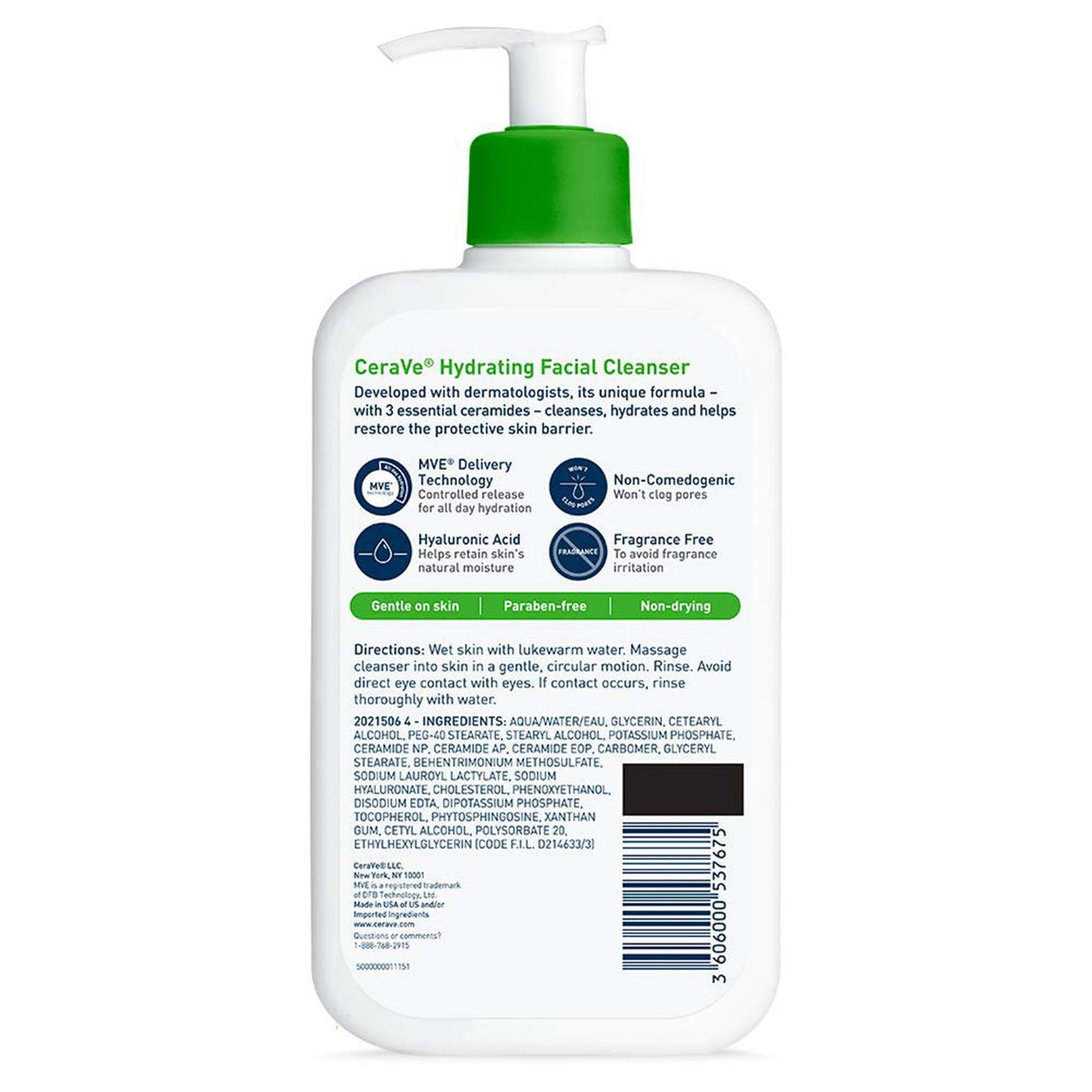 CeraVe Foaming Facial Cleanser for Normal to Oily Skin, 16-ounce Pump Bottle - 60600053770-Single - LL Medico