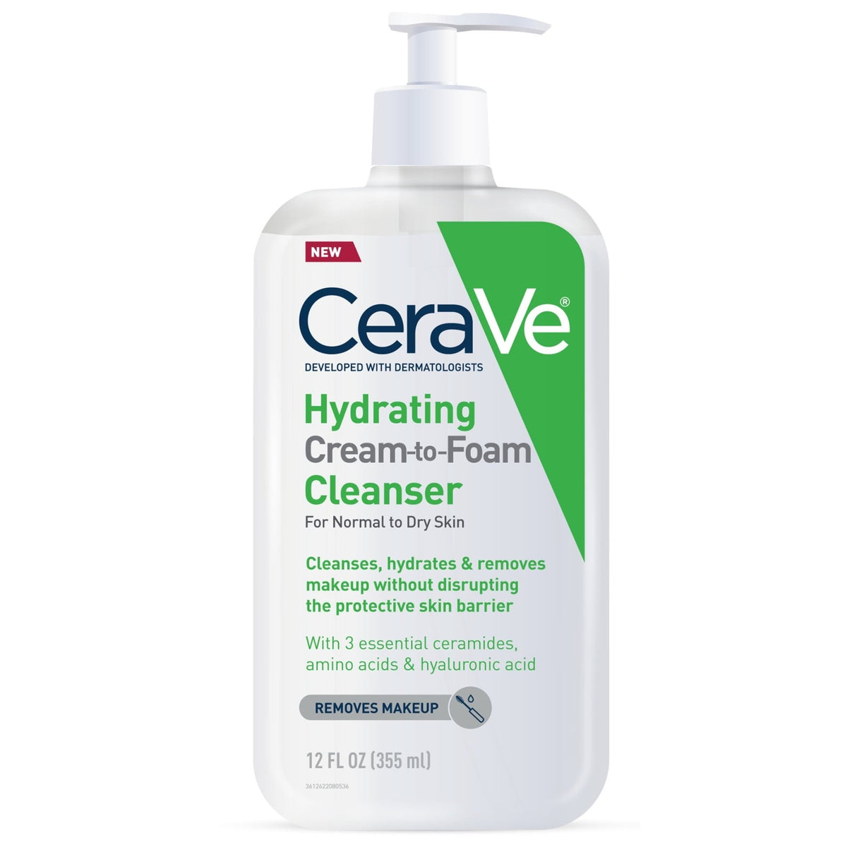 CeraVe Hydrating Cream-To-Foam Cleanser for Normal to Dry Skin - 60600055999-Single - LL Medico