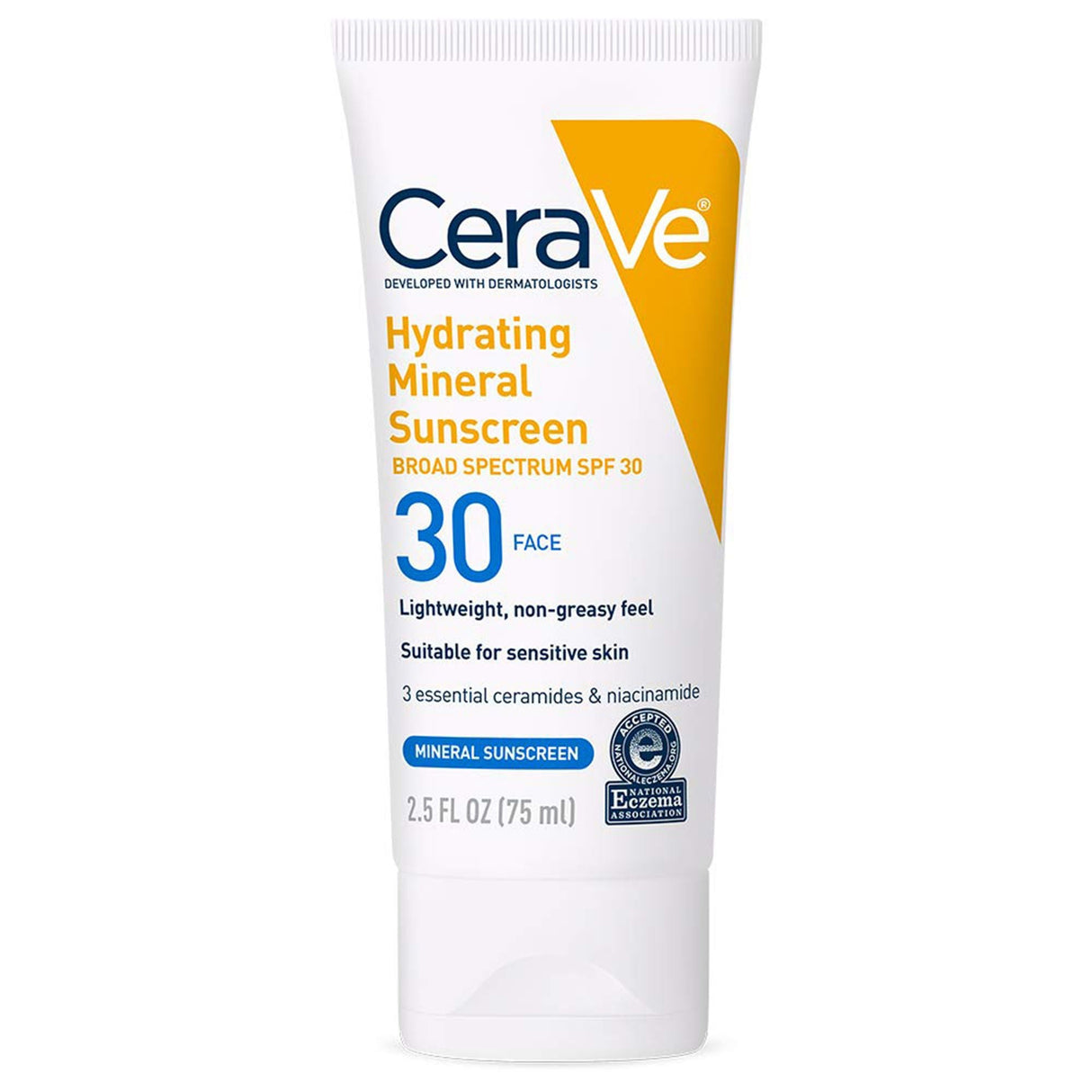 CeraVe Hydrating Mineral Sunscreen for Face, SPF 50, 2.5-ounce Tube - 60600051503-Single - LL Medico
