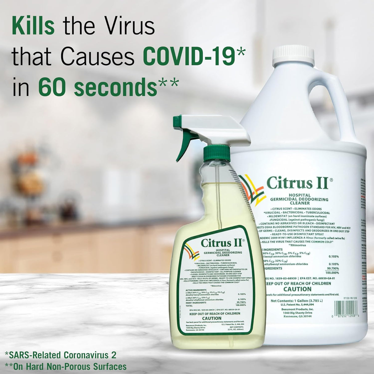 Citrus II Germicidal Deodorizing Cleaner, 1 Gallon Jug - 633712928-Single - LL Medico