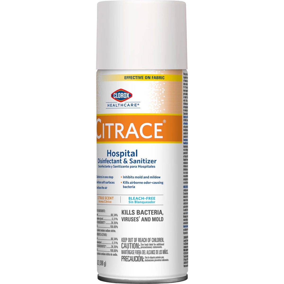 Clorox Healthcare Citrace Hospital Disinfectant & Sanitizer, front of can