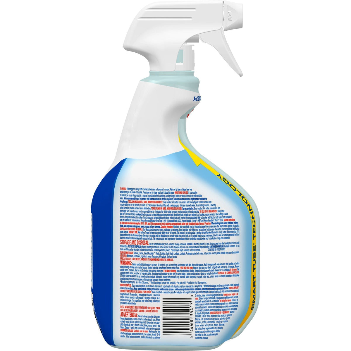 Clorox Clean-Up Surface Disinfectant Cleaner with Bleach, bottle back with directions