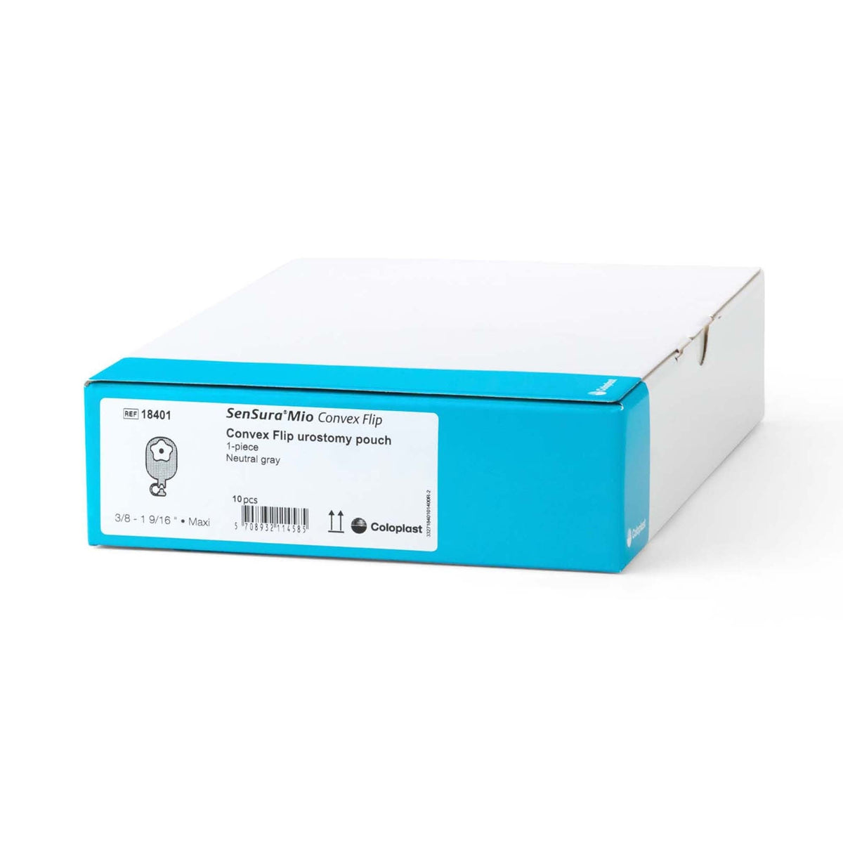 Coloplast SenSura Mio Maxi Convex One-Piece Urostomy Pouch, Cut-to-Fit 3/8 to 1 9/16", 10 1/2" Length, Box of 10 - 18401-Box - LL Medico