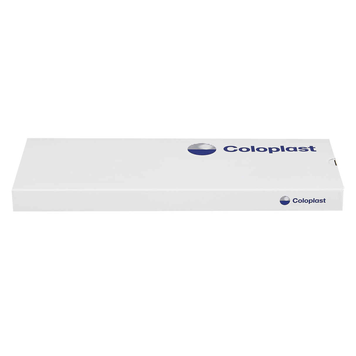 A white Coloplast box with blue logo and name, containing Coloplast SpeediCath Hydrophilic Intermittent Catheters for males and females, is shown against a plain white background.