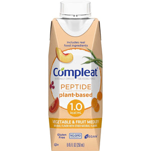 Compleat Peptide Tube Feeding Formula, Plant Based, Vegetable Fruit Medley, 250 mL - 00043900836065-Single - LL Medico