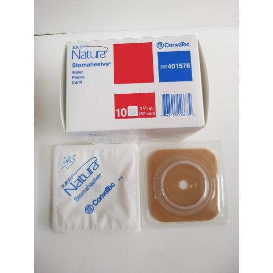 ConvaTec Sur-Fit Natura Two-Piece Skin Barrier, Flat, Cut-to-Fit, 57 mm Flange, Stomahesive, Extended Wear, without Tape - 401576-Single - LL Medico