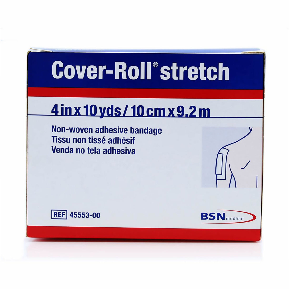 Cover-Roll Stretch Dressing Retention Tape with Liner, 4 Inch x 10 Yard, White