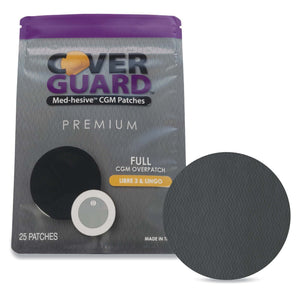 CoverGuard Sensor Overpatch, Waterproof, Adhesive, for FreeStyle Libre 3, Black, 50 Count - 101-101B-Pack - LL Medico