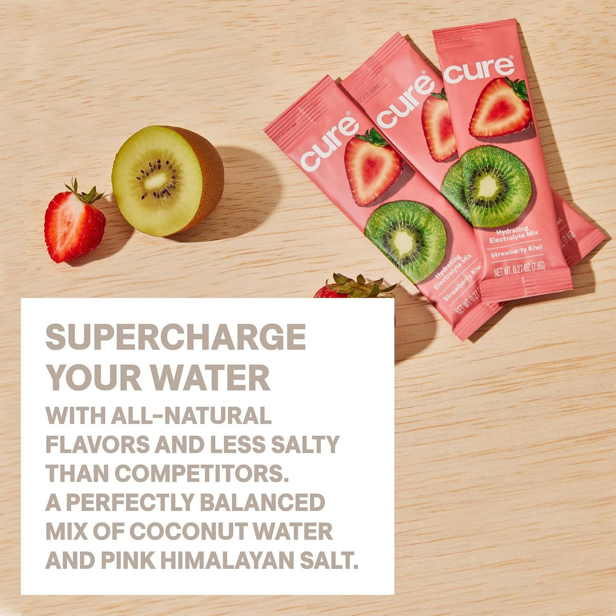 Cure Hydrating Electrolyte Drink Mix, Strawberry Kiwi, 7.5 oz - HM7009-Single - LL Medico