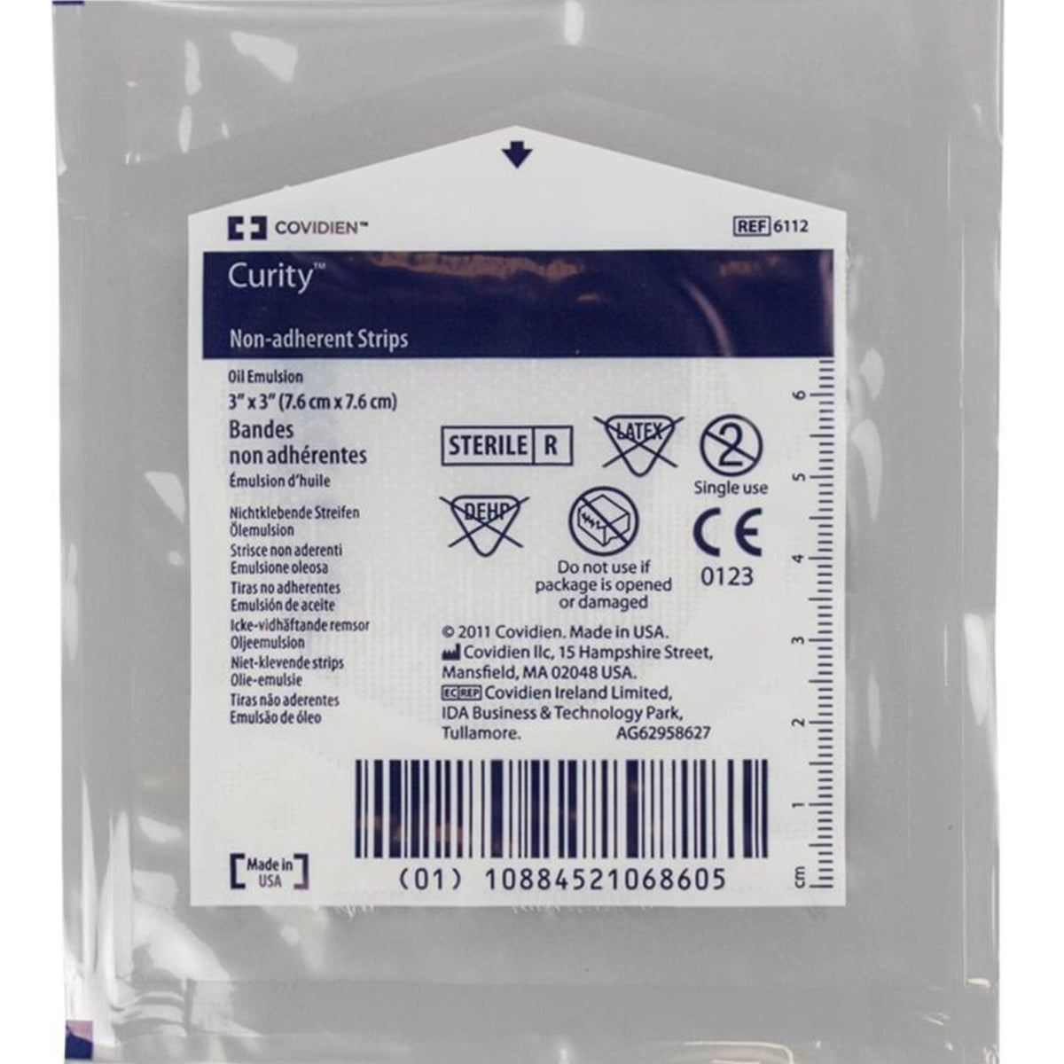 Curity Non-Adherent Strips Oil Emulsion Dressing, Sterile, 3" x 3" - CAR6112-Box - LL Medico