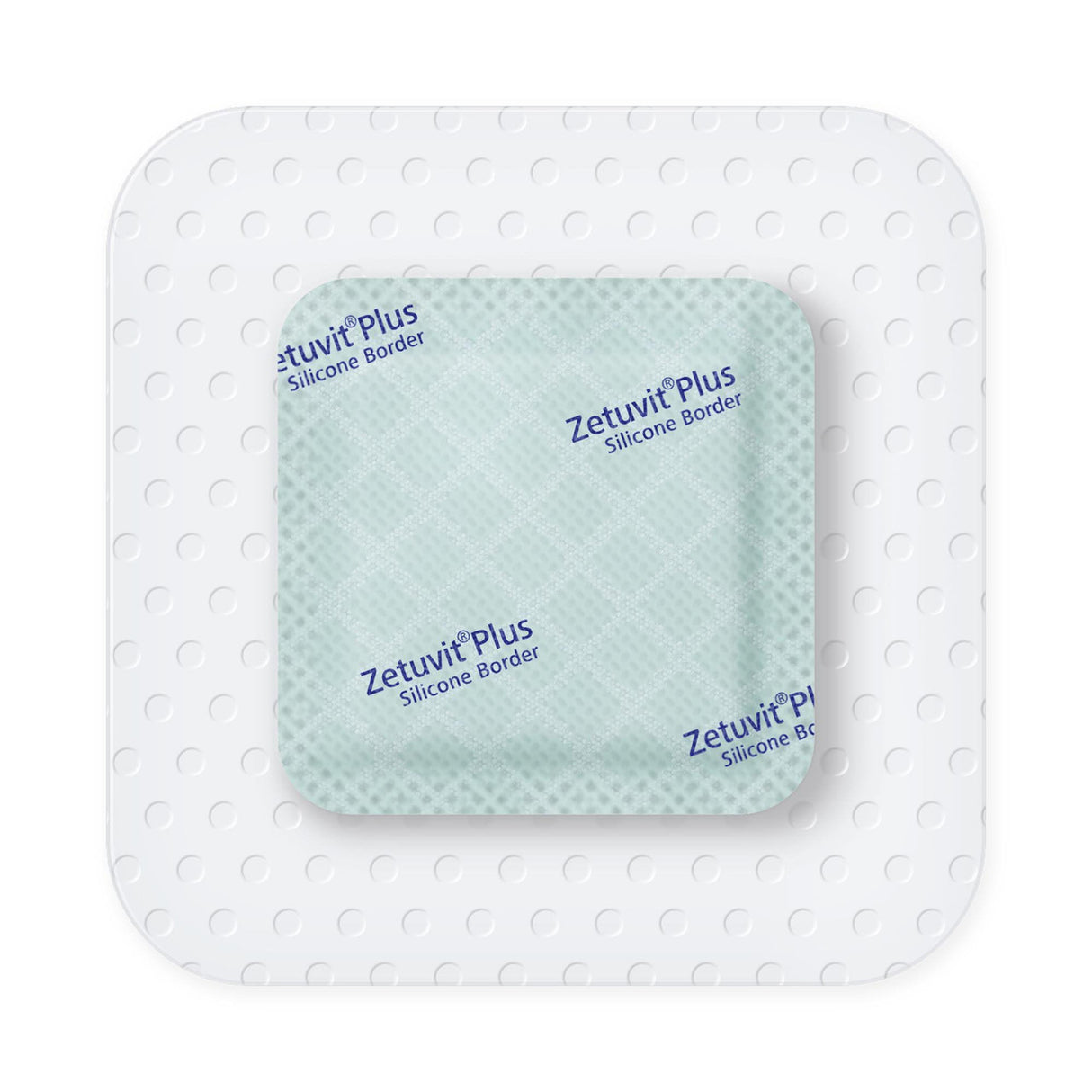 Zetuvit Plus Silicone Border Super Absorbent Dressing, 3 x 3 Inch