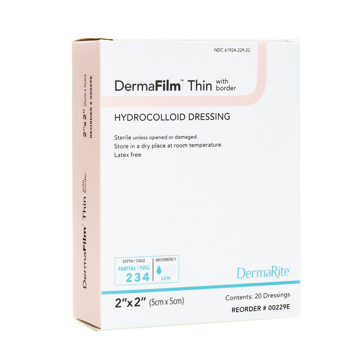 DermaFilm Hydrocolloid Dressing, 2 x 2 Inch