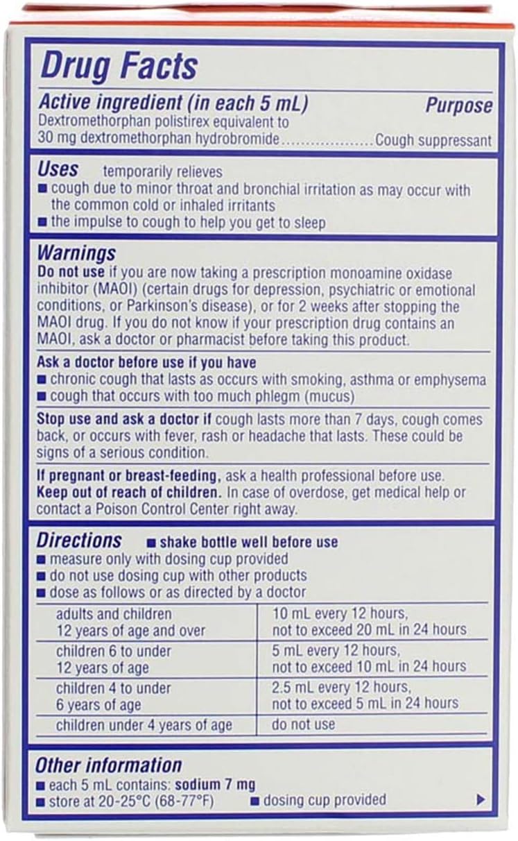 Delsym 12 Hour Cough Relief Liquid, Orange Flavor, 5 fl oz - 63824017565 - LL Medico