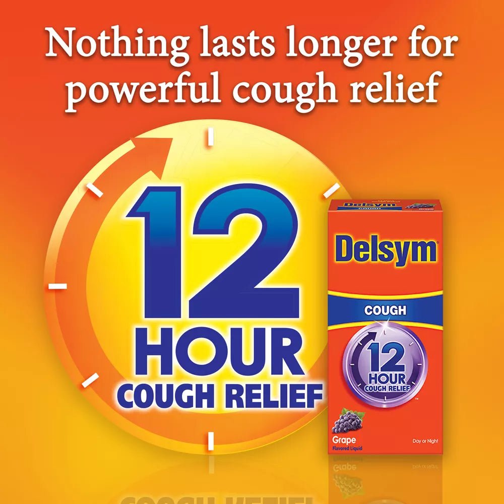 Delsym Extended - Release 12 Hour Cough Relief Liquid, Grape, 3 fl oz - 63824017163 - LL Medico