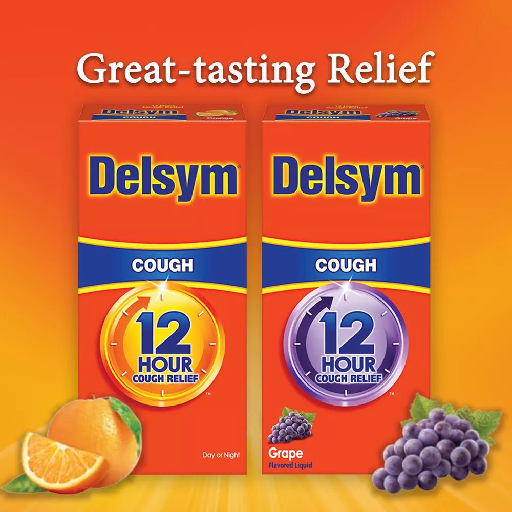 Delsym Extended - Release 12 Hour Cough Relief Liquid, Orange, 3 fl oz - 63824017563 - LL Medico