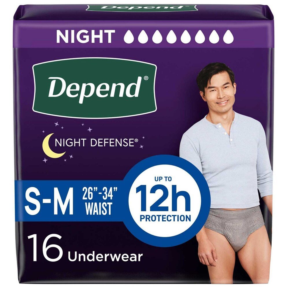Depend Night Defense Underwear for Men - 55156-Pack - LL Medico