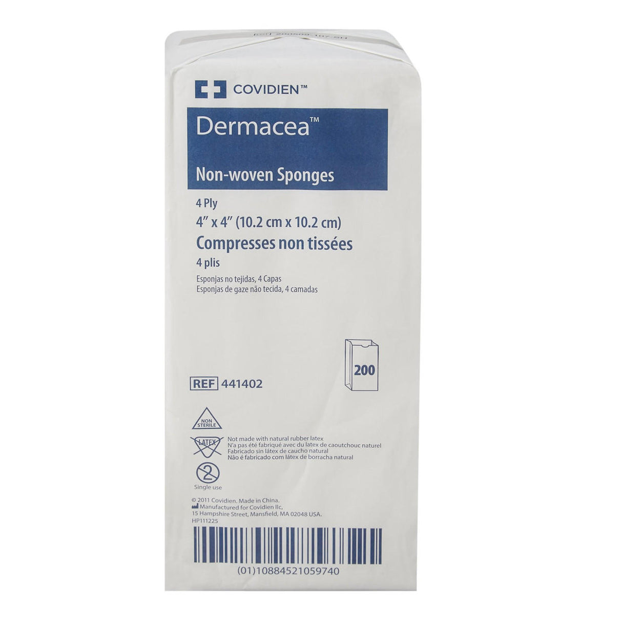 Dermacea Non - Sterile Non - Woven Sponge, 4 - Ply Square - 441400-Pack - LL Medico