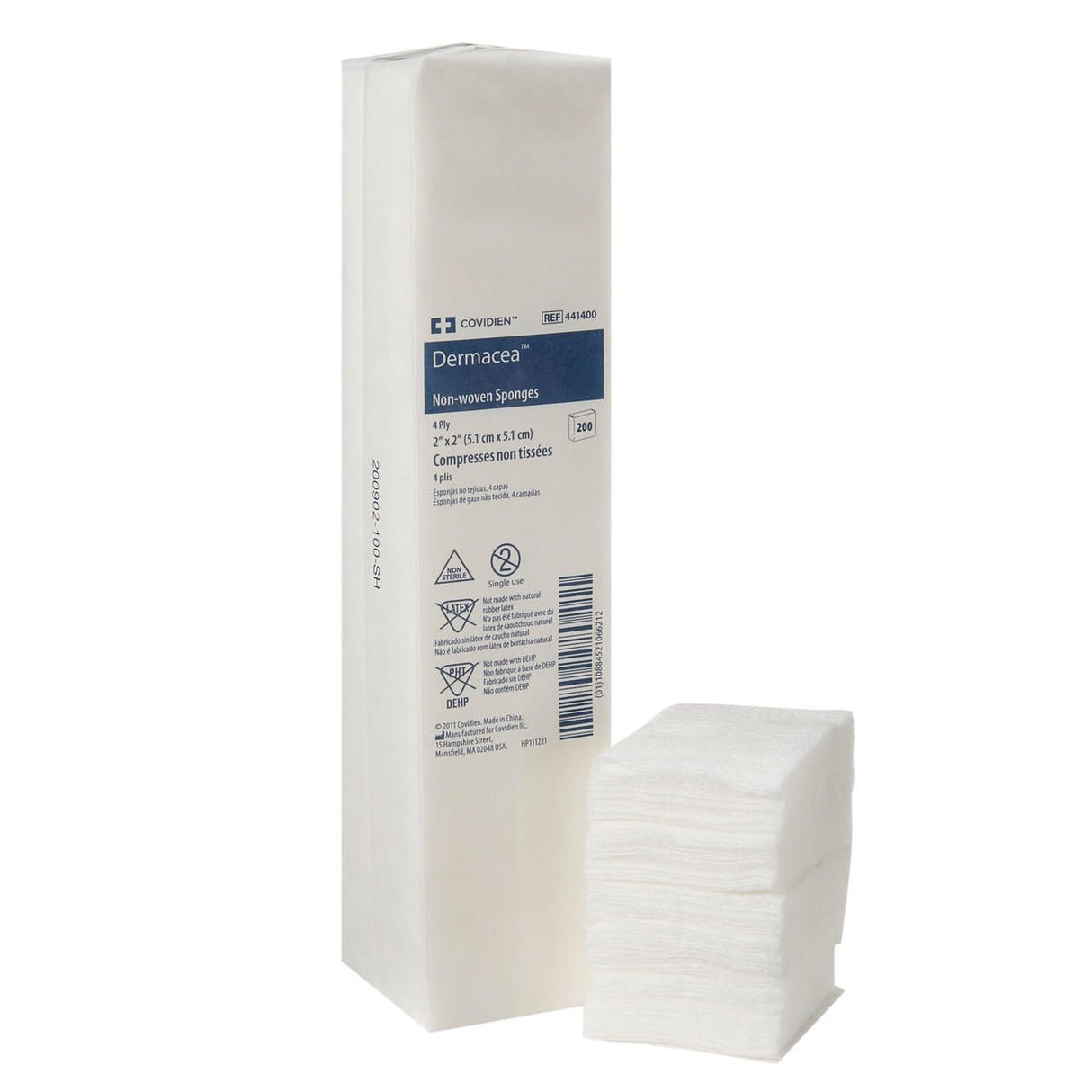 Dermacea Non - Sterile Non - Woven Sponge, 4 - Ply Square - 441400-Pack - LL Medico