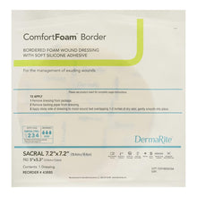 Dermarite ComfortFoam Border Foam Dressing, Adhesive, Sacral, Waterproof, Sterile - 43880-Single - LL Medico