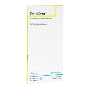 Dermarite DermaDress Composite Dressing, Rectangle Sterile Waterproof Film Backing - 00278E-Single - LL Medico