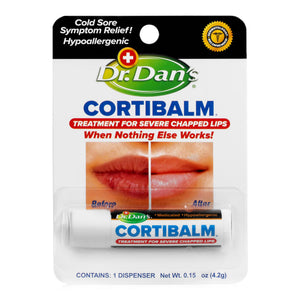 Dr. Dan's CortiBalm Lip Balm Treatment for Severe Chapped Lips, 0.15 oz - 67516010701-Single - LL Medico