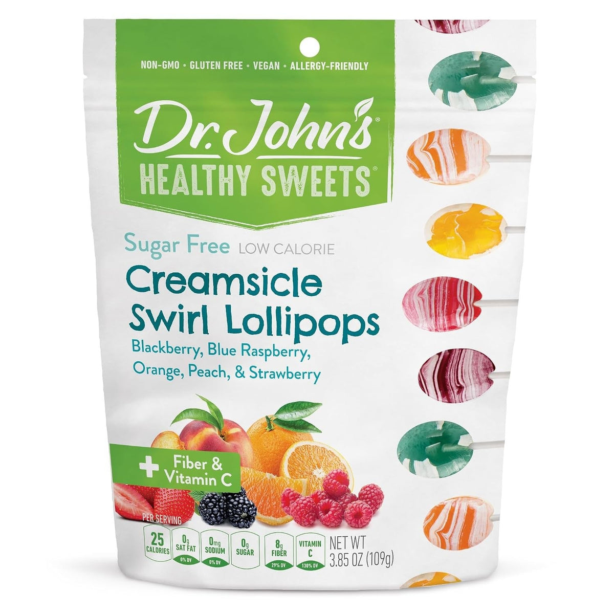 Dr. John's Candies Sugar Free Lollipops - 4056-Bag - LL Medico