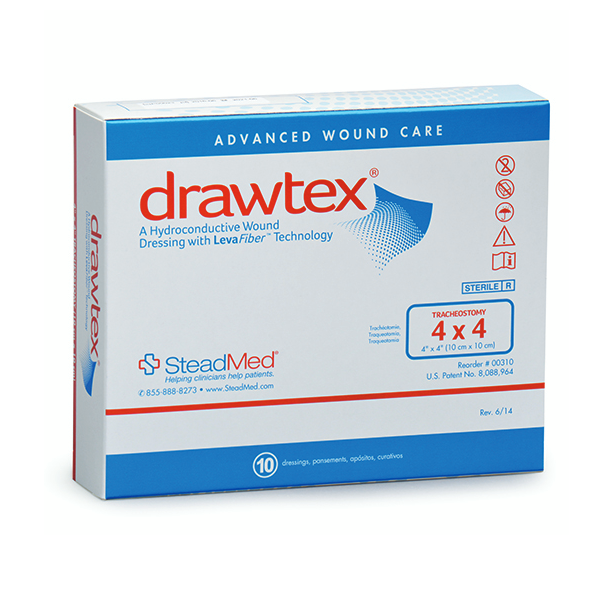 Drawtex Tracheostomy Dressing, 4 x 4 Inch