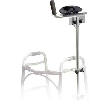 The Drive Platform Attachment for Walkers by Drive features padded forearm cradles and handlebar support, providing added comfort for users with limited mobility. This universal accessory easily mounts above your walker frame.