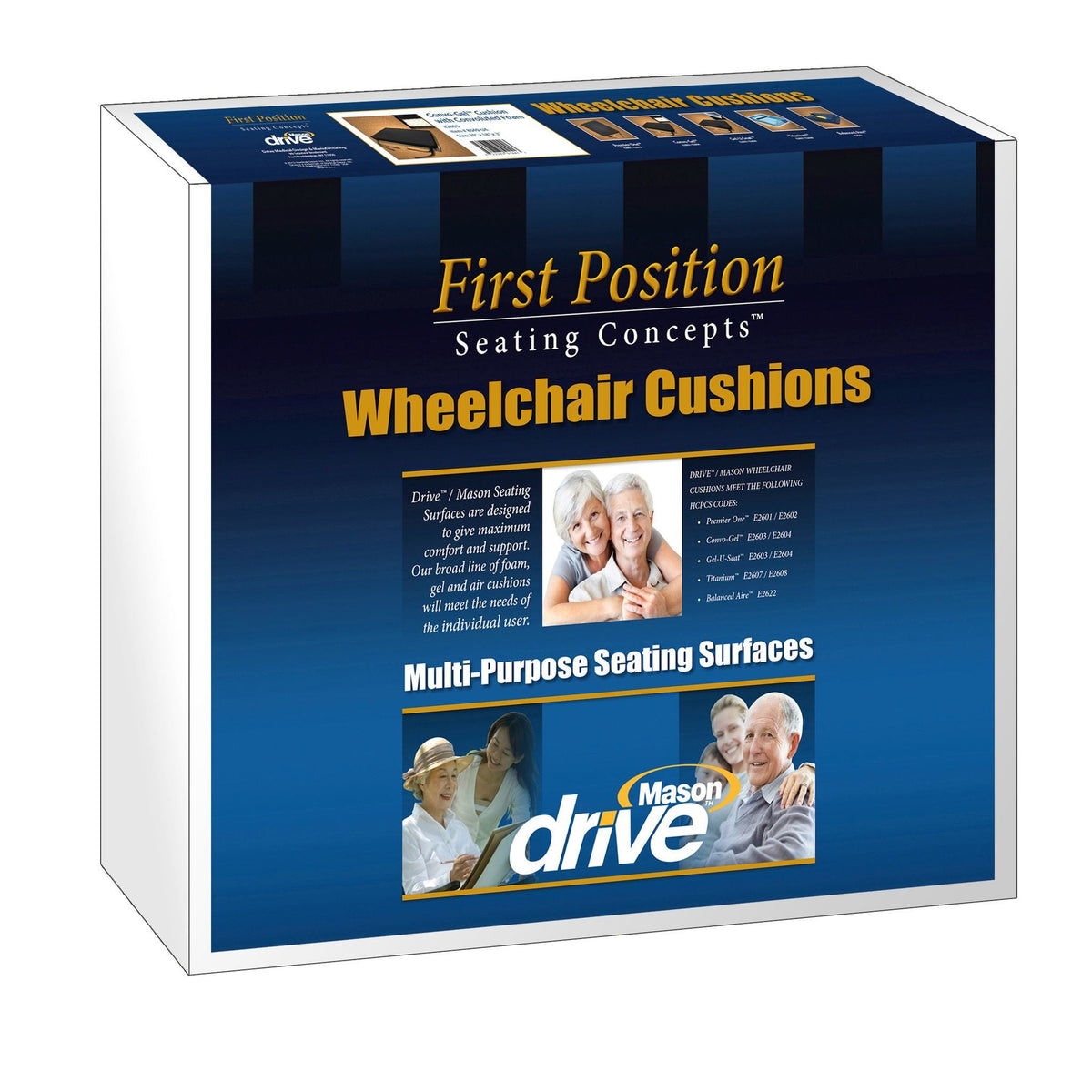 Drive Premier One Foam Wheelchair Seat Cushion, Bariatric, 20" W x 16" L x 3" D - M8065-Single - LL Medico