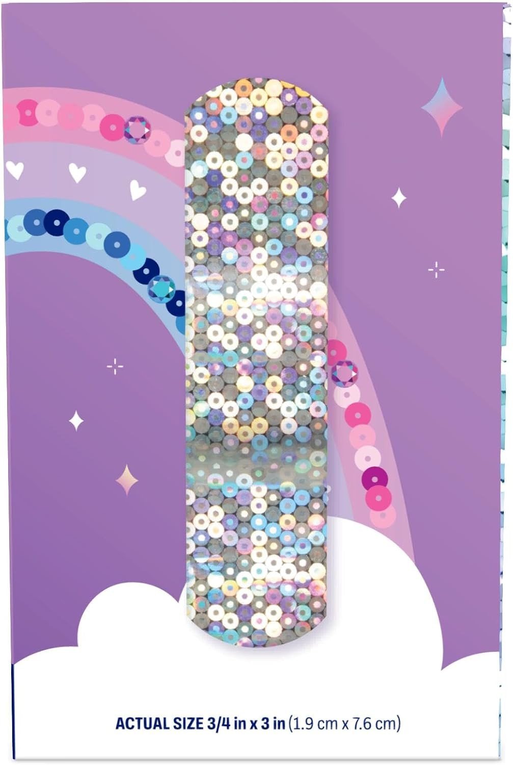 Dukal Glitter & Stars Stat Strip Adhesive Bandages, Sterile, Assorted Sizes - 1075413-Box - LL Medico