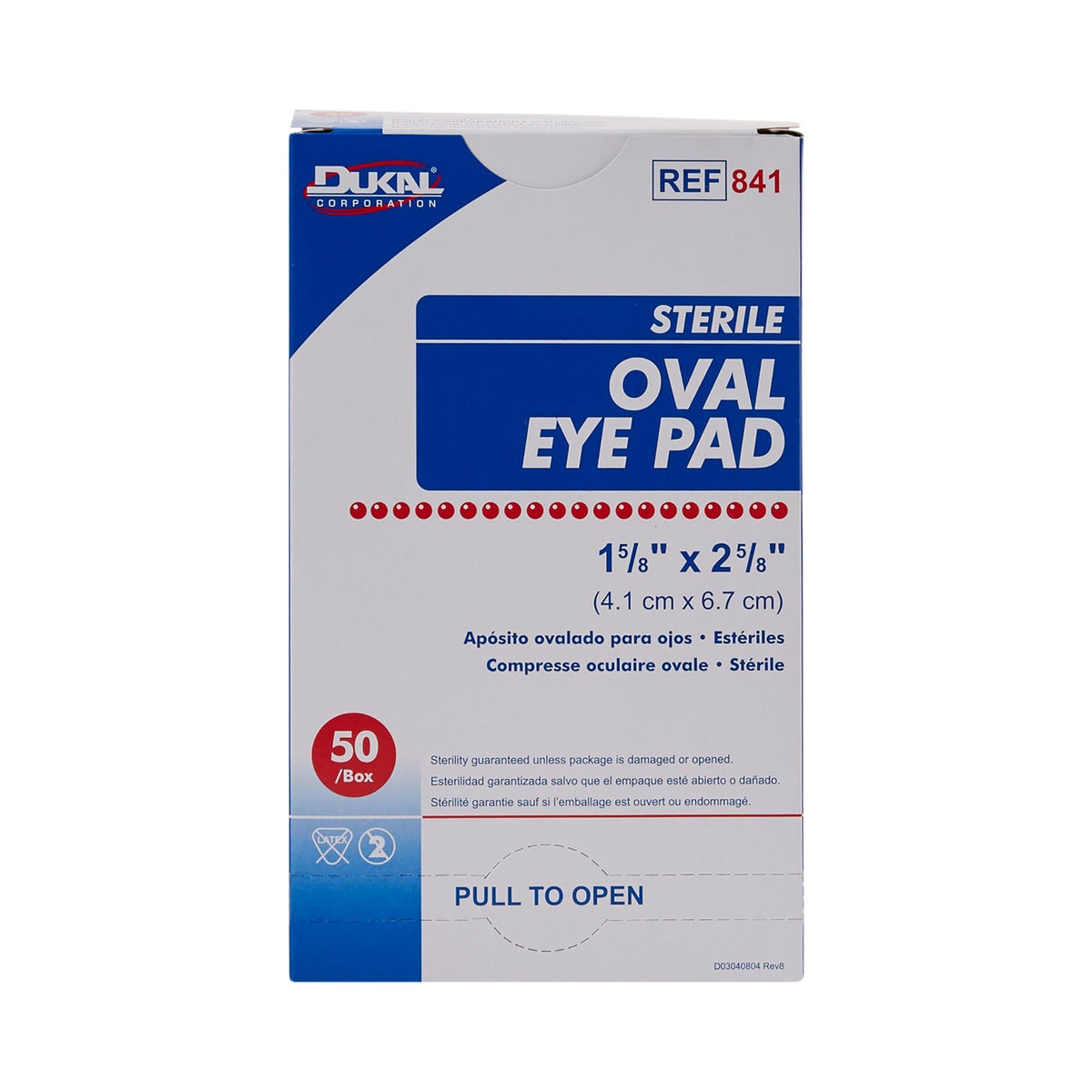 Dukal Sterile Oval Eye Pad, 1 5/8" x 2 5/8" - 841-Box - LL Medico
