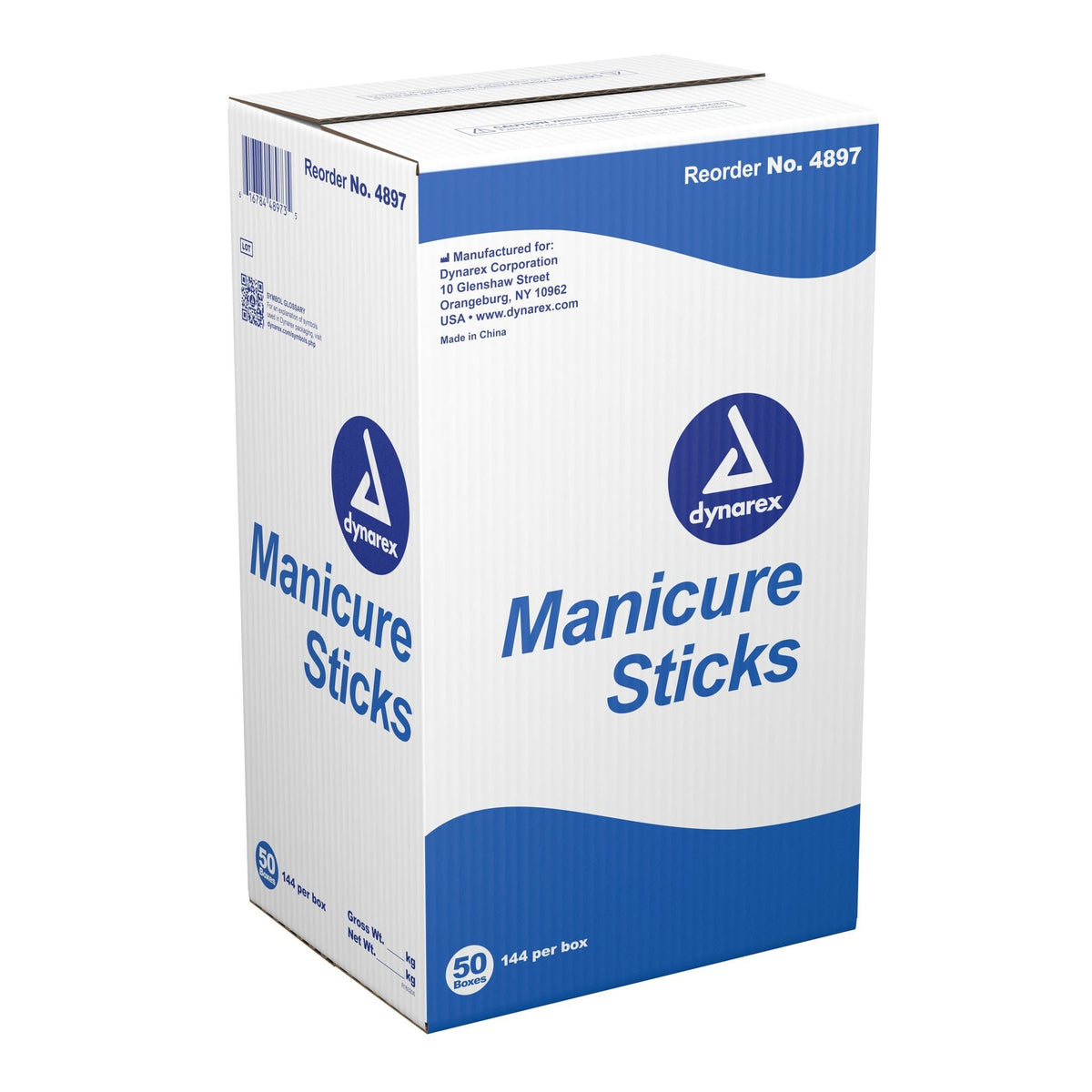 Dynarex Wooden Manicure Sticks, 4.5" - 4897-Box - LL Medico