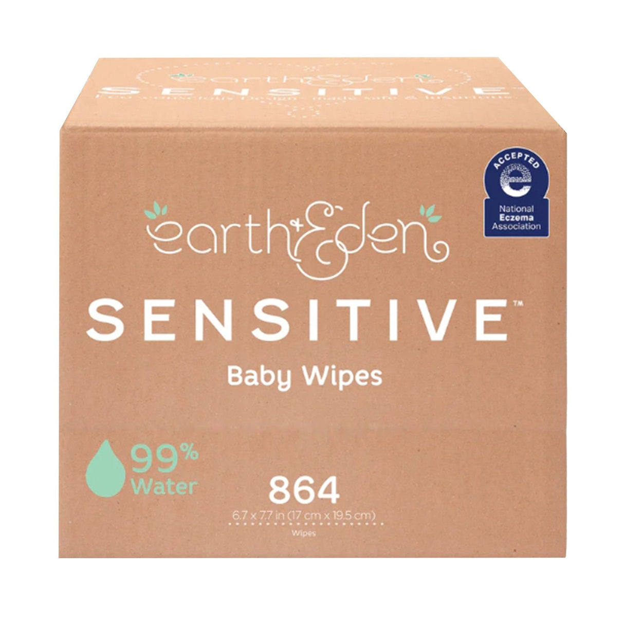Earth & Eden Sensitive Baby Wipes, 6.7 x 7.7 Inch, 72 per Pack - 10010218-Case - LL Medico