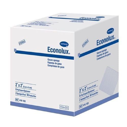 Econolux Gauze Sponge, 4 x 4 Inch, 12-Ply