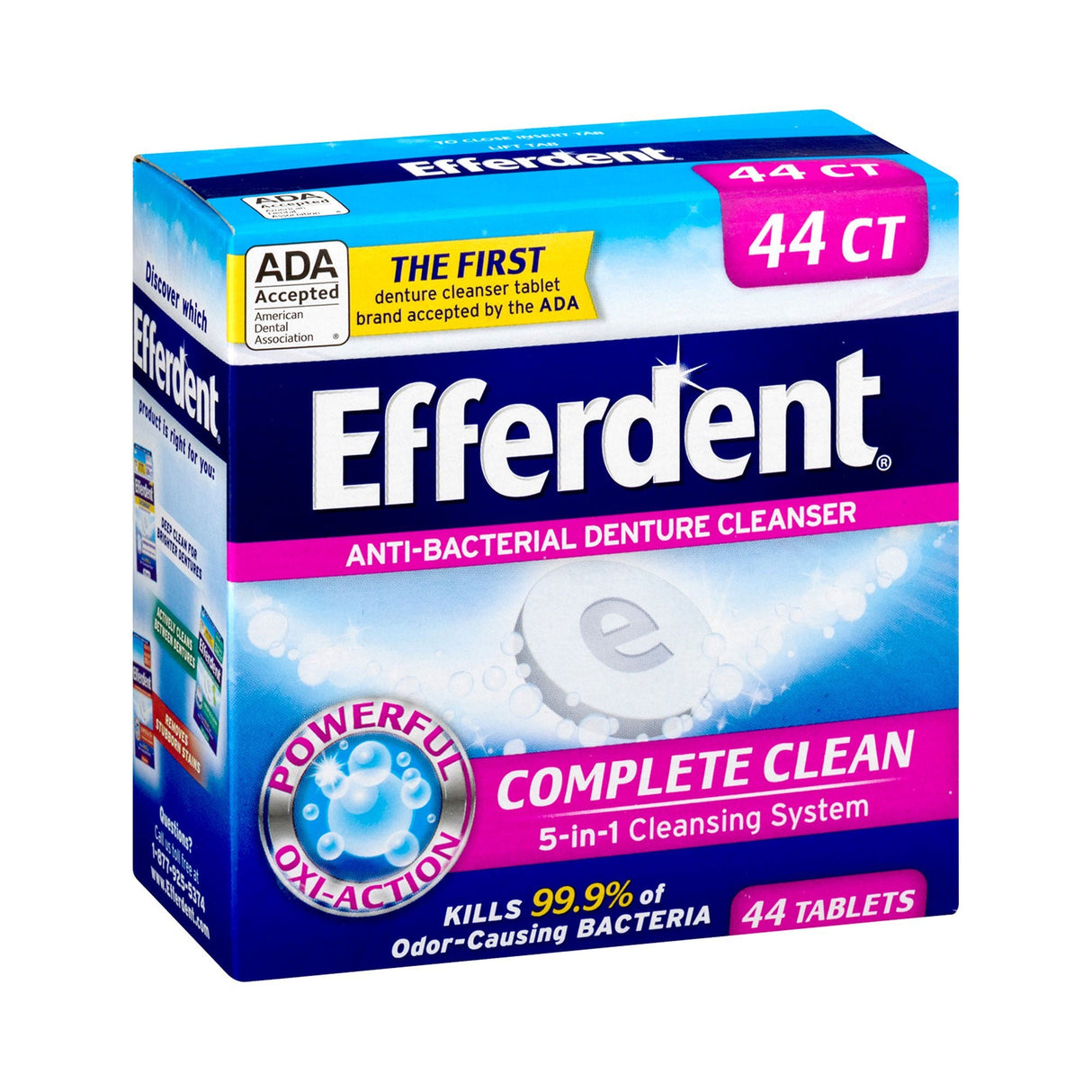 Efferdent Denture Cleaner, 44 Tablets per Box - 81483201586-Box - LL Medico
