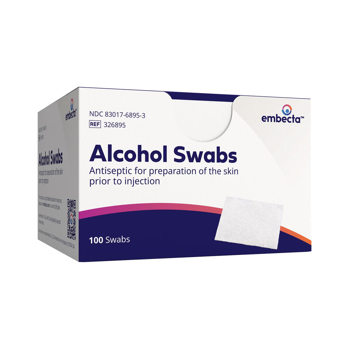 Embecta Alcohol Swabs, 100 Count - 326895-Box - LL Medico
