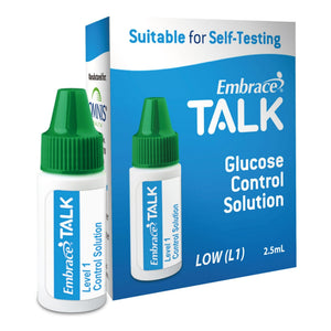 Embrace Talk Blood Glucose Control Solution, Level 1, 2.5 mL - APX03AB0318-Single - LL Medico