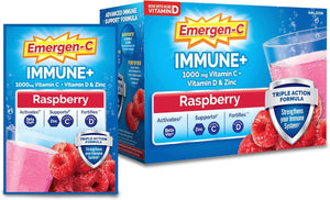 Emergen-C Immune+ Daily Immune Support Powder Packet, Raspberry, 0.30 oz - 07631430201-Box - LL Medico