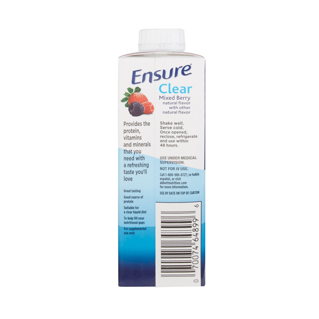 Ensure Clear Therapeutic Nutrition Drink, Mixed Berry, 8 oz Carton, CS/24 - 64900-Case - LL Medico