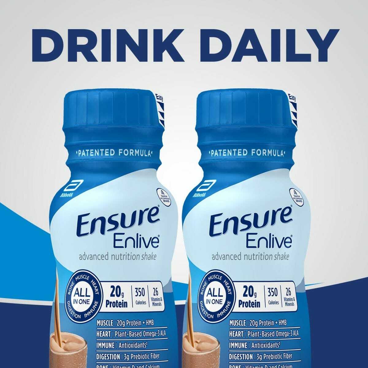Ensure Enlive Milk Chocolate, 8 oz Bottle, CS/24 - 64283-Case - LL Medico