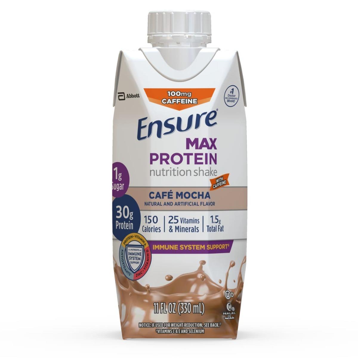 Ensure Max Protein Cafe Mocha, 11 oz Carton, CS/12 - 66893-Case - LL Medico