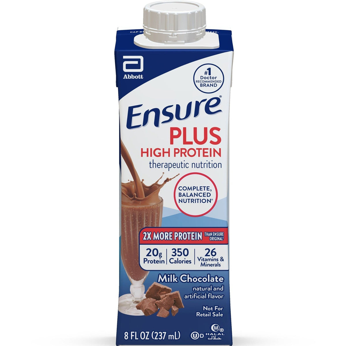 Ensure Plus High Protein Nutrition Shake, Chocolate, 8 oz - ENS68230-Single - LL Medico