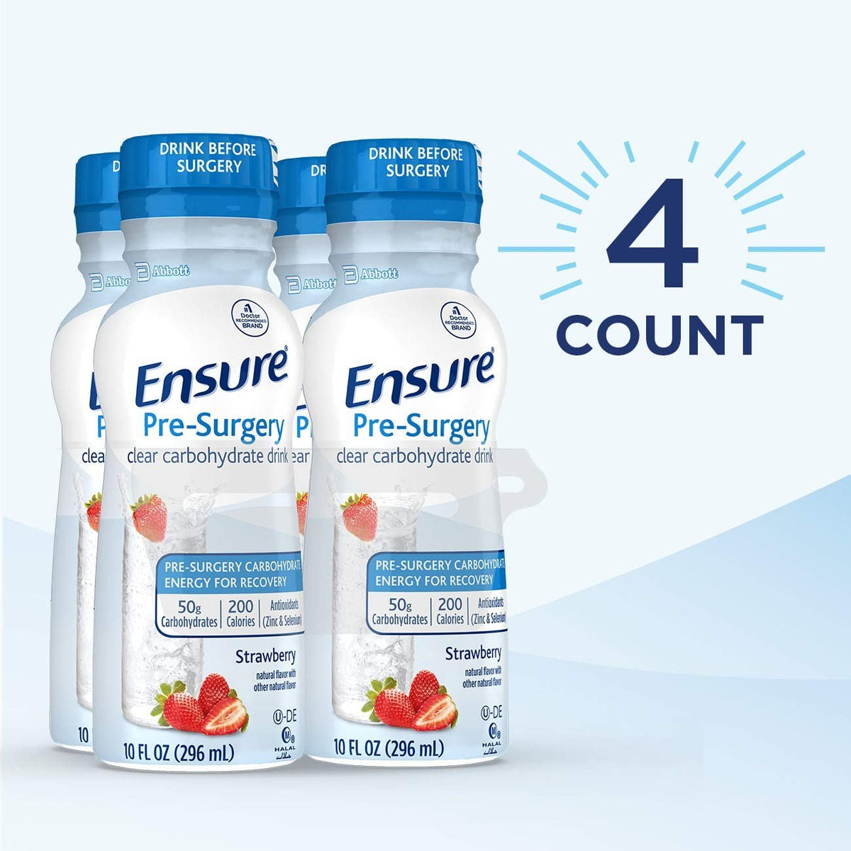 Ensure Pre-Surgery Clear Carbohydrate Drink, Strawberry, 10 oz - 66437-Single - LL Medico