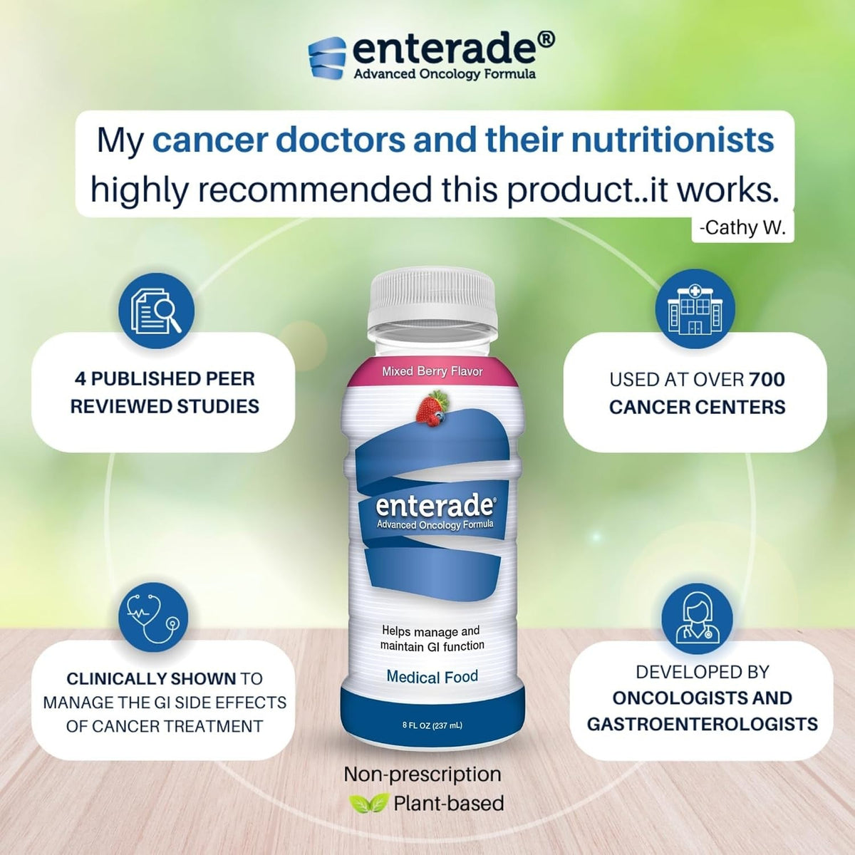 enterade Advanced Oncology Oral Supplement, Mixed Berry, 8 oz - 860008321138-Case - LL Medico