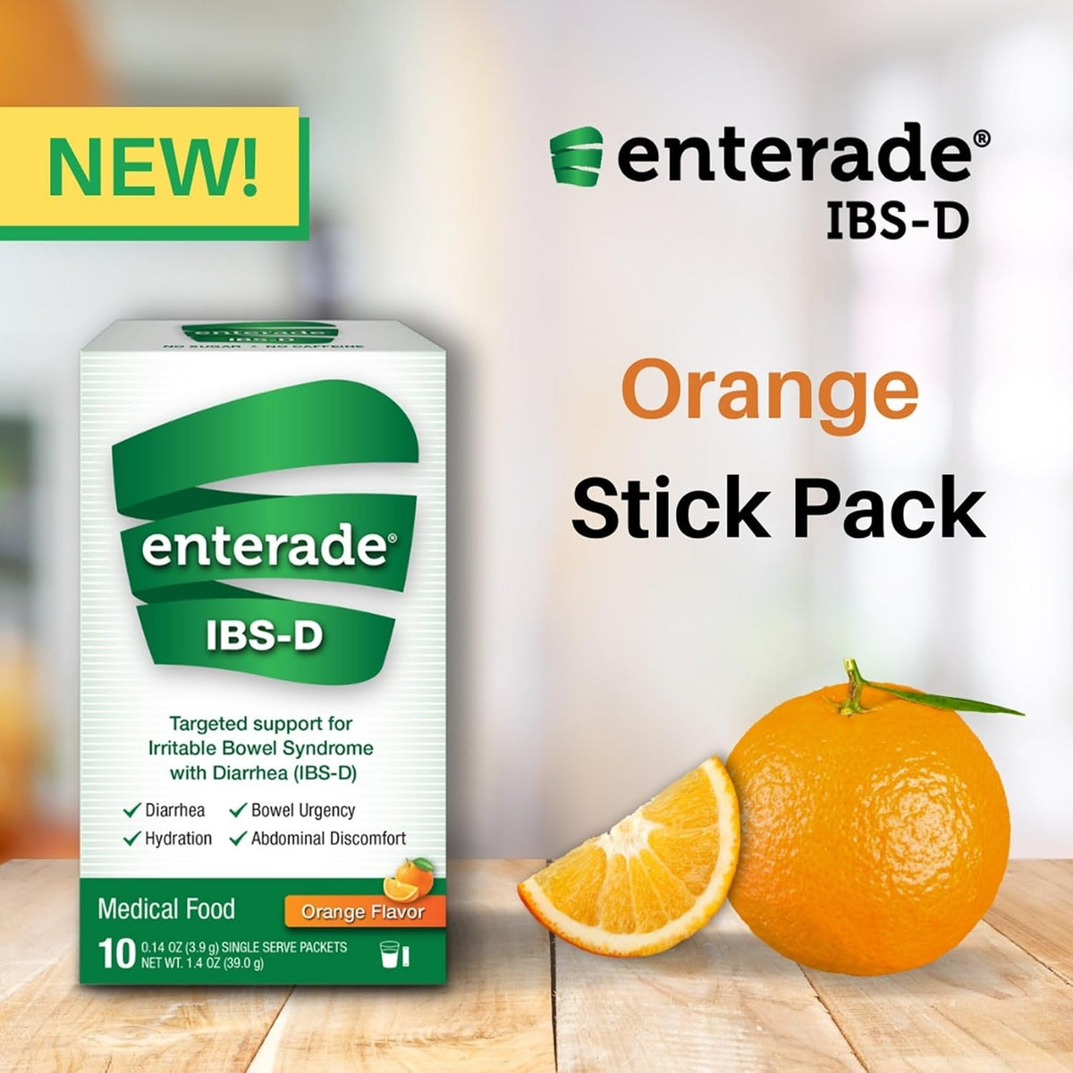 enterade IBS-D Powder Packet, Orange, 0.14 oz - 40850052516015-Box - LL Medico