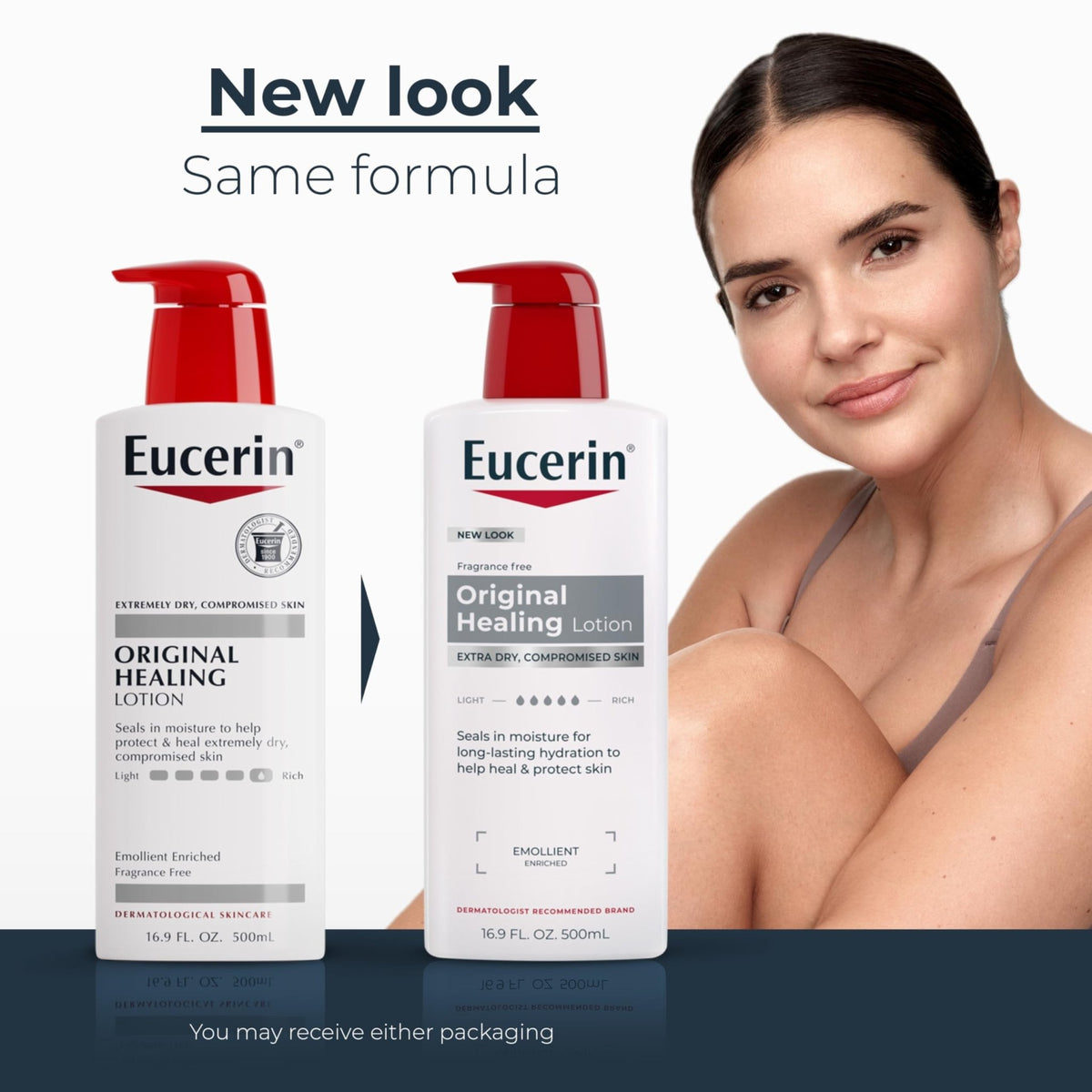 Eucerin Original Healing Lotion, Unscented, 16.9 fl oz Pump Bottle - 72140011020-Single - LL Medico