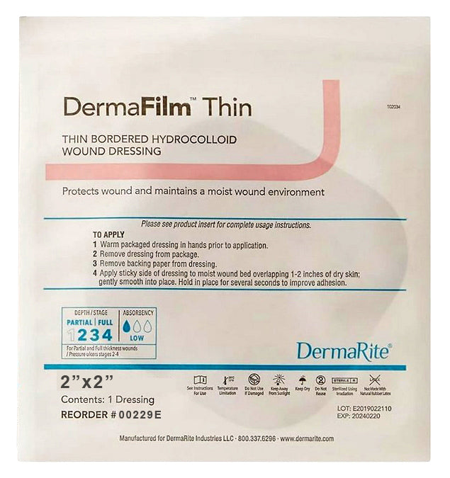 DermaFilm Hydrocolloid Dressing, 2 x 2 Inch