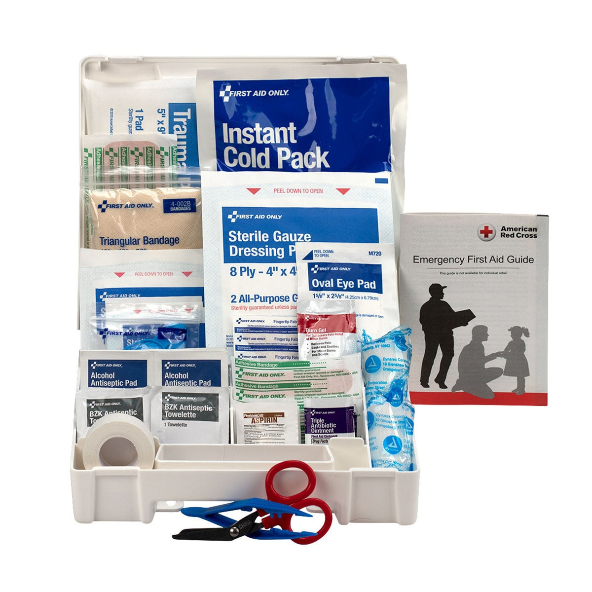 First Aid Only First Aid Kit, Plastic Case with Dividers, 10 Person - 222-U-Single - LL Medico